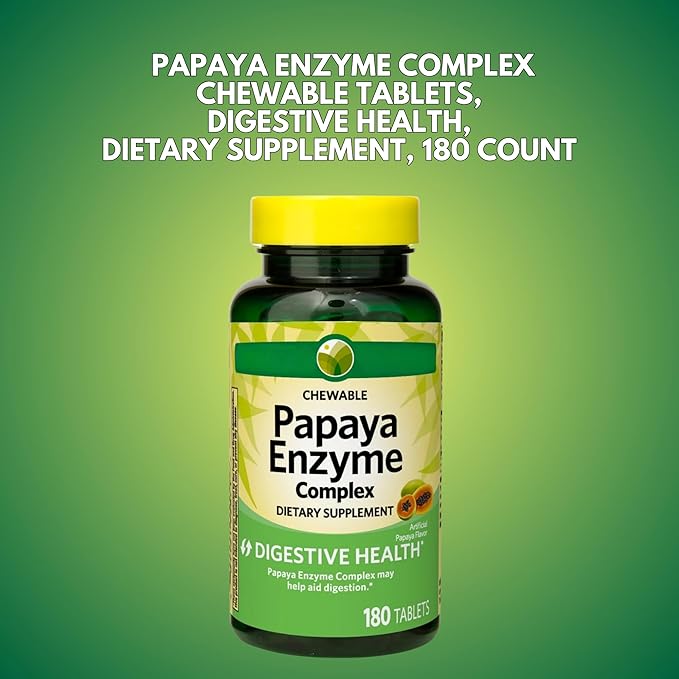 KP+ Papaya Enzyme Complex Chewable Tablets | Digestive Health Support | 180 Tablets | Pack of 2