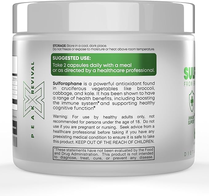 5000mcg of Real Lab-Verified Sulforaphane Supplement - Broccoli Seed Extract 50mg Supplements - Promotes Cognitive Function Liver &amp Cellular Support - 60 Vegan Capsules/Pills