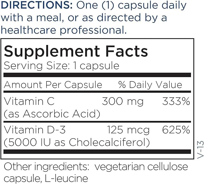 Metabolic Maintenance Vitamin D3 5000 IU - Delivers 125 mcg Vitamin D3 - Supports Bone Strength Immune Balance &amp Mood Wellness - 90 Servings - 90 Capsules