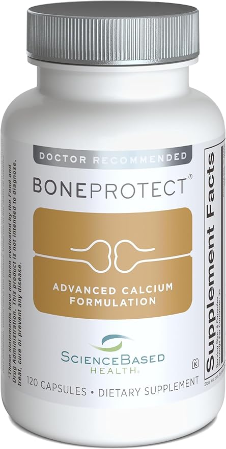 ScienceBased Health BoneProtect – Advanced Bone Health Supplement with Calcium Citrate Vitamin D3 K2 (MK‑7) Magnesium and Antioxidants – Supports Bone Density Heart and Colon Health – 120 Capsules