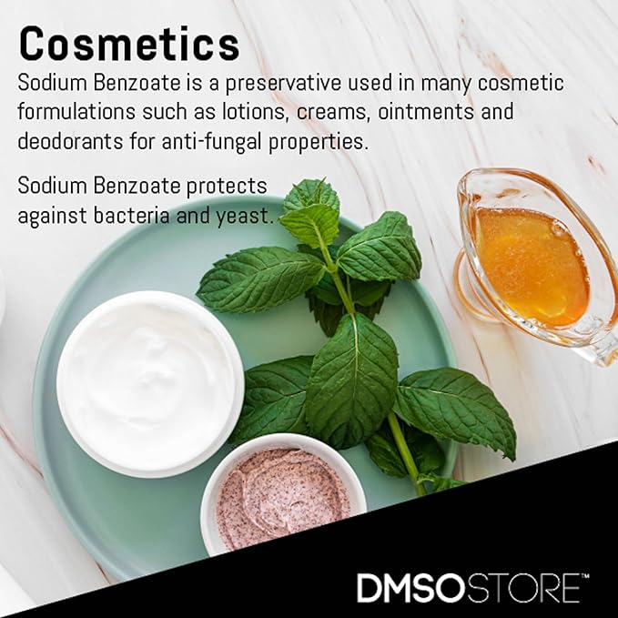 Sodium Benzoate Powder: Versatile Preservative for Food Cosmetics and More! Enhance Shelf Life Food Grade Ensure Freshness and Safeguard Quality - DIY Projects and Professional Use! - 5lb