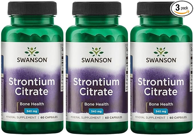 Swanson Strontium Citrate 340 mg 60 Caps (3 Pack)