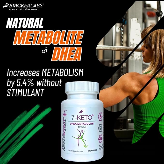 Bricker Labs 7-Keto DHEA Metabolite 50 mg Dietary Supplement for Metabolic Support and Energy Balance 60 Capsules