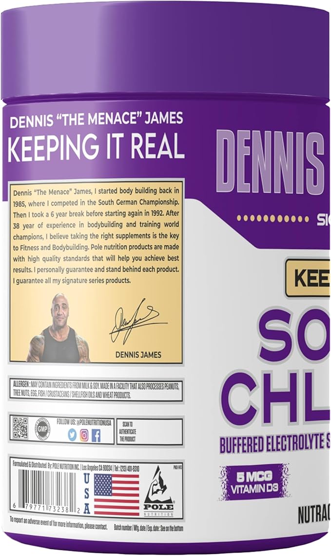 Dennis James Signature Series Sodium Chloride – 1000mg | 120 Capsules | Electrolyte Support Hydration Balance &amp Muscle Function | Non-GMO | 120 Servings