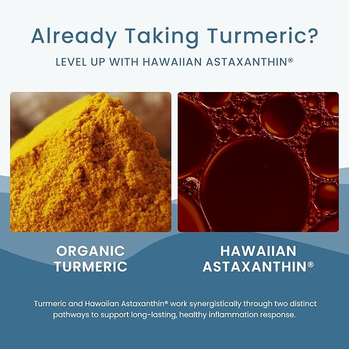 Nutrex Hawaii TurmericAstin – Turmeric &amp Hawaiian Astaxanthin Supplement with BioAstin &amp BioPerine Black Pepper 30 Vegan Softgels
