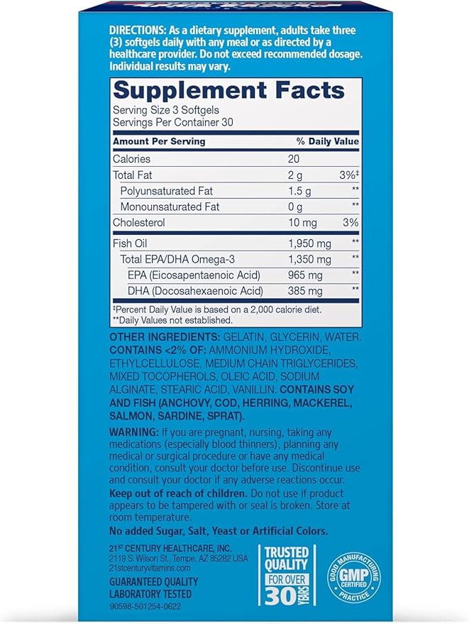 21st Century Alaska Wild Fish Oil Softgels 90-Count (Pack of 2) by 21st Century