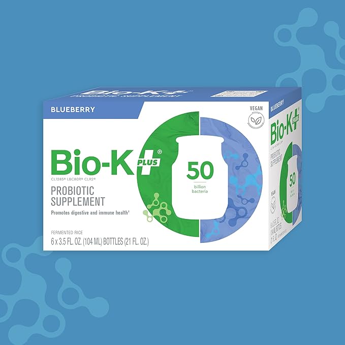 BIO-K PLUS Organic Blueberry Fermented Rice Probiotic 6pk 3.5 FZ
