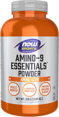 NOW Sports Nutrition Amino-9 Essentials™ Powder Enhanced Protein Synthesis Amino Acids 330-Grams