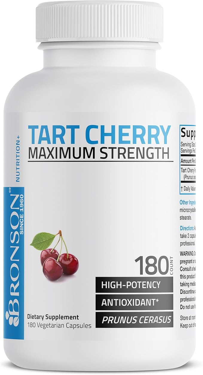 Bronson Tart Cherry Maximum Strength 180 Vegetarian Capsules (90 Servings)