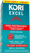 Kori Krill Excel Krill Oil 1000mg Supplements with EPA &amp DHA High Performance PC Formula for Max Absorption Non-GMO Source 50 Softgels