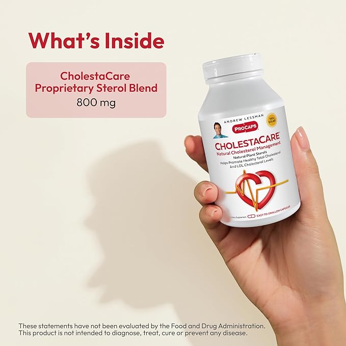ANDREW LESSMAN CholestaCare 1000 Capsules - Unique Natural Phytosterol Blend. No Additives. Easy to Swallow Capsules