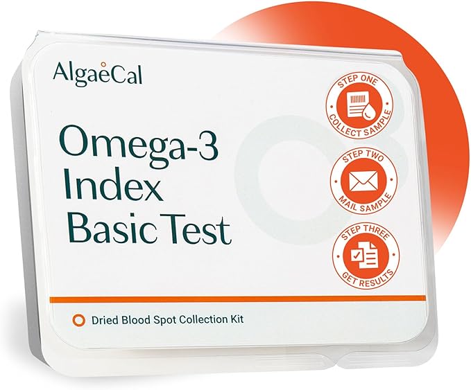 ALGAECAL Omega 3 Finger Test Kit – Easy Home Test Kit with Pre-Paid Return Envelope Quick &amp Hassle-Free Certified Lab-Verified Results for Accurate Omega-3 Levels Made in USA
