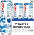 Lifeaid Fitaid Rx + Creatine Drink Blue Raspberry Zero Sugar Vegan Kosher Keto Friendly Gluten Free 12 Fluid Ounce (Pack of 12) - Packaging May Vary