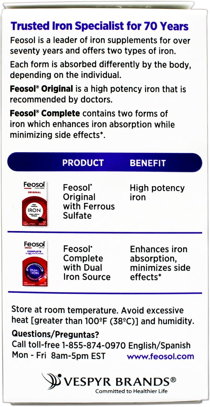 Feosol Bifera Iron Caplets Complete 30 ea (Pack of 6)