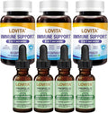LOVITA Total Protection Bundle - 4 Propolis Liquid &amp 3 Immune Defense Bottles Full Spectrum Vitamins &amp Herbal Support (7 Pc Set)