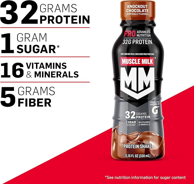 C4 Ripped Sport Pre Workout Powder Arctic Snow Cone &amp Muscle Milk Pro Advanced Nutrition Protein Shake Knockout Chocolate 11.16 Fl Oz (Pack of 12)