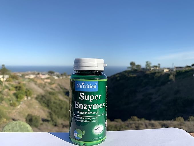 Na'trition Super Enzymes Digestion Enhance Formula 100000 FU Bromelain Papain Lipase Blend -60 Veggie Capsules