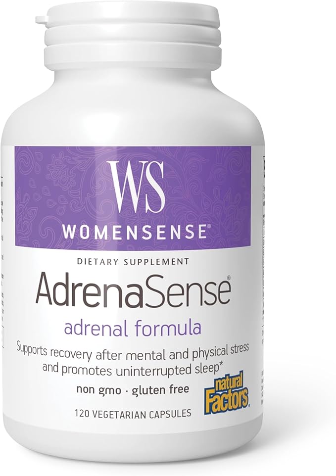 WomenSense AdrenaSense by Natural Factors AdrenaSense Herbal Supplement for Adrenal Support and Stress Relief Vegan Non-GMO 120 Capsules