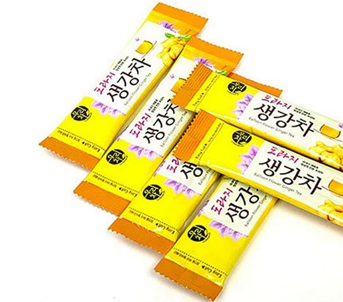 SONGWON Doraji (Balloon Flower Root) Ginger Tea Sticks Instant Herbal Tea Powder_100 Sticks (14g Each / 49.38oz)