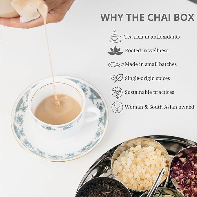 The Chai Box Loose Leaf 100% Organic Black Tea - Featured in Oprah's Favorite Things | Caffeinated Black Tea with Ginger Cinnamon Clove Fennel &amp Cardamom (Pack of 1) 6 oz | Makes 25 Cups | Smal