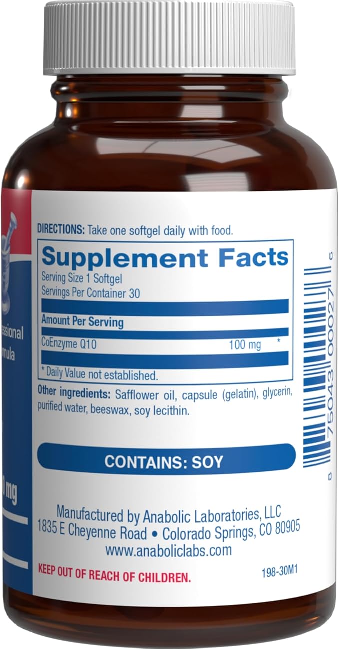 High Absorption CoQ10 100mg Softgels - Clinical Formula Coenzyme Q10 100mg for Skin Heart Energy Antioxidant and Brain Support - Easy to Swallow - Made in the USA in cGMP Facilities - 30 Servings