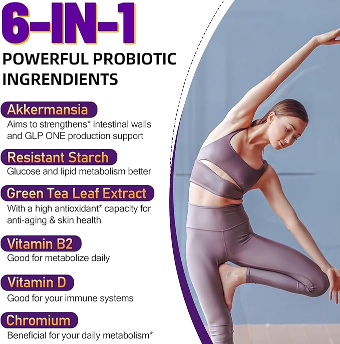 300 Billion AFU Akkermansia Probiotic | supplement for Women &amp Men Akkermansia Muciniphila for Akkermansia Digestive Gut Immune Enhances Gut Digestive Lining function Akka Superbiotics - 60
