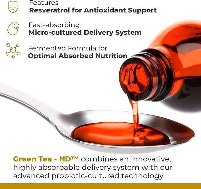 Premier Research Labs Green Tea-ND - Probiotic Fermented Green Tea Extract Supplement with ECGC Camellia Sinensis Liquid Supplement Drops for Adults Vegan Friendly - 8 Fl Oz Bottle