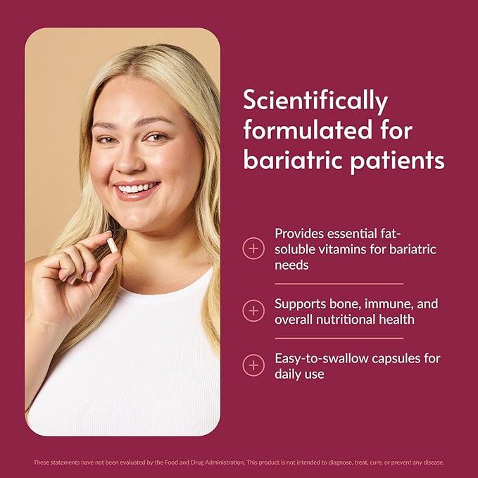 Bariatric Advantage High ADEK Multi - for Bariatric Surgery Patients - Multivitamin with Vitamins A D E K &amp Trace Minerals - 100%+ DV of ADEK - 60 Capsules