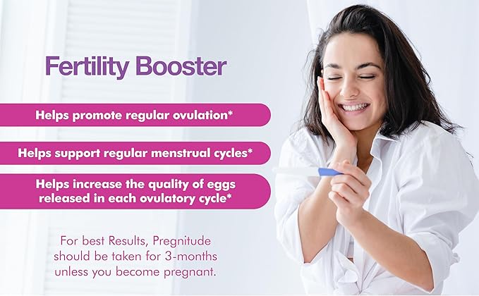 Pregnitude Reproductive Fertility Support - Helps Promote Regular Ovulation - Menstrual Cycles and Increase Quality of Eggs - 30 Day Supply 60 Packets