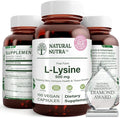 Natural Nutra L-Lysine HCl 500mg – Non-GMO Vegan Amino Acid Supplement Supports Immune Health &amp Collagen Production 100 Capsules