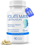 FolateMaxx L Methylfolate 15mg 90 Capsules – Doctor Formulated Methyl Folate Supplement for Women &amp Men – High Potency 5-MTHF for Energy Mood &amp Focus – Non-GMO Gluten-Free (3-Month Supply)