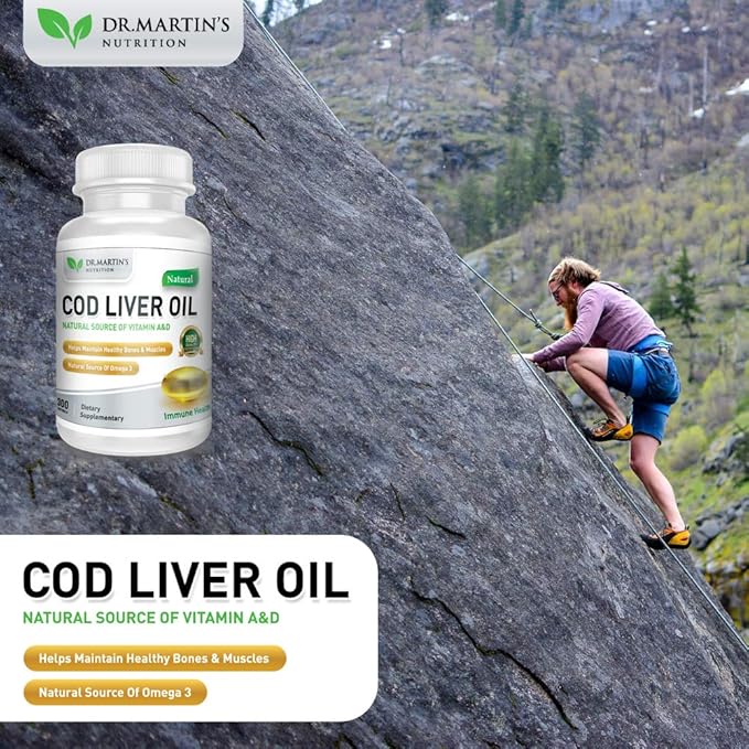 COD Liver Oil | 300 Softgels | Natural Source of Omega 3 Fatty Acids | Triple Strength | Best Immune Health Healthy Bones &amp Muscle Dietary Supplement |