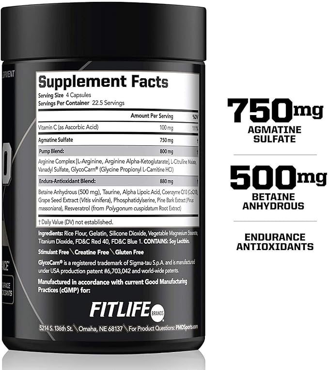 PMD Sports CR5 Professional Creatine Complex (240 Capsules) Sports Nitro CM Nitric Oxide (90 Capsules)