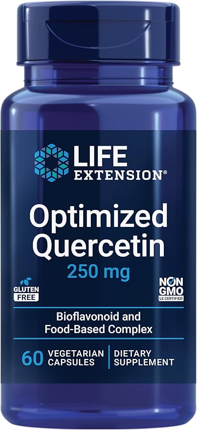 Life Extension Optimized Quercetin and N-Acetyl-L-Cysteine Immune and Cellular Health Support - 250 mg Quercetin 600 mg NAC - 60 Capsules Each