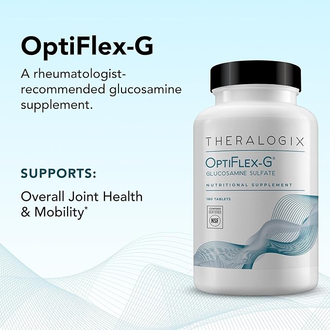 Theralogix OptiFlex-G Glucosamine Sulfate - 90-Day Supply - Joint Support Supplement - Supports Joint Health for Men &amp Women - Glucosamine Joint Supplement - NSF Certified - 180 Tablets