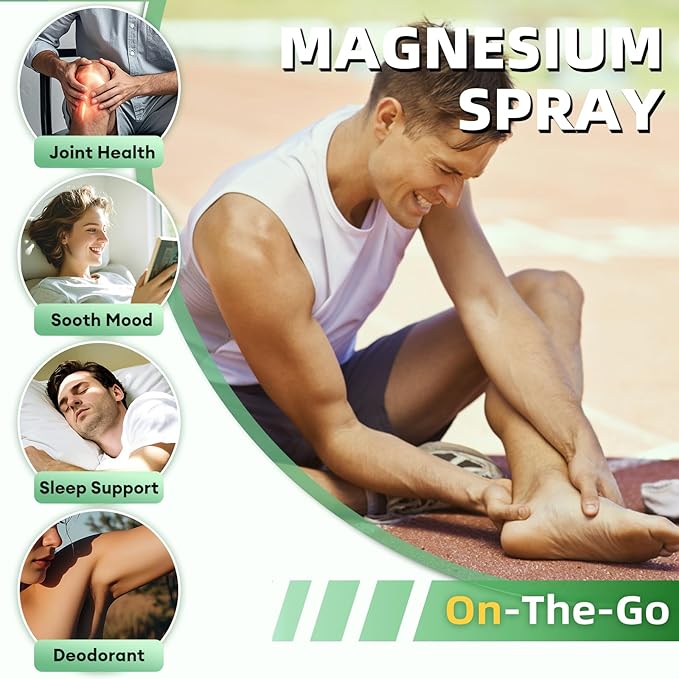 iMATCHME 2 Pack Magnesium Oil Spray for Feet &amp Body – Topical Magnesium Spray for Sleep Leg Cramps &amp Muscle Relaxation Fast Absorbing Non-Greasy with Aloe Vera &amp Chamomile 4oz