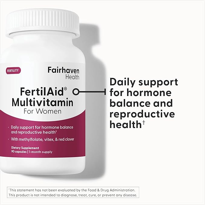 Fairhaven Health FertilAid for Women | Prenatal Vitamin Fertility Supplements for Women | Conception for Her with Vitex and Folate | Support Cycle Regularity and Ovulation* | 180 Capsules