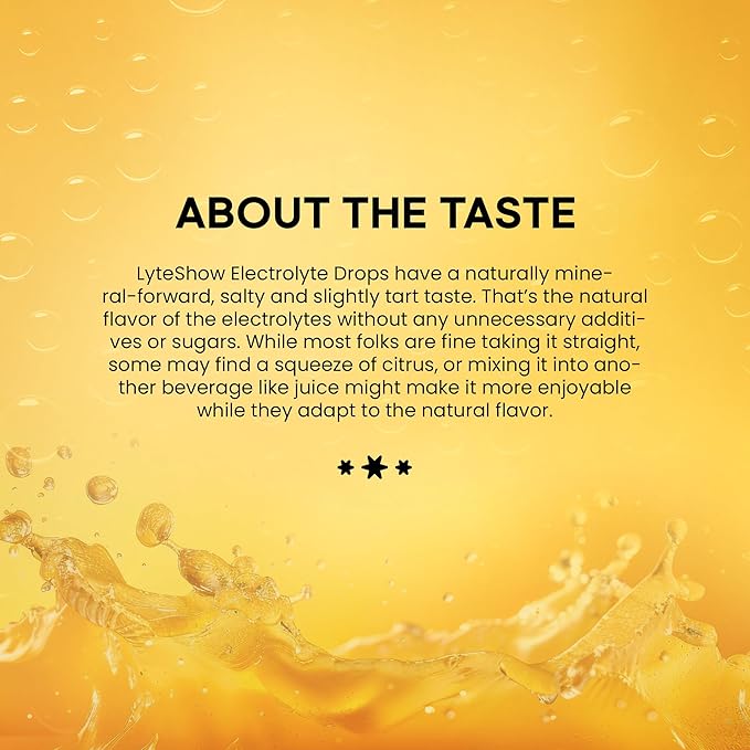 LyteShow - Electrolyte Drops for Rapid Rehydration + Digestion + Brain + Energy + Immunity | No Sugar | Trace Minerals | Unflavored Subtle Mineral Taste - 40 Servings (Magnesium Potassium Zinc)