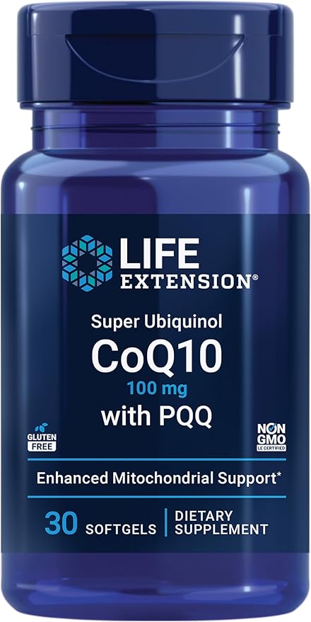 Life Extension Super Ubiquinol CoQ10 100mg 30 Softgels Cellular Energy Support Bundle with Two-Per-Day High Potency 120 Tablet Multivitamin
