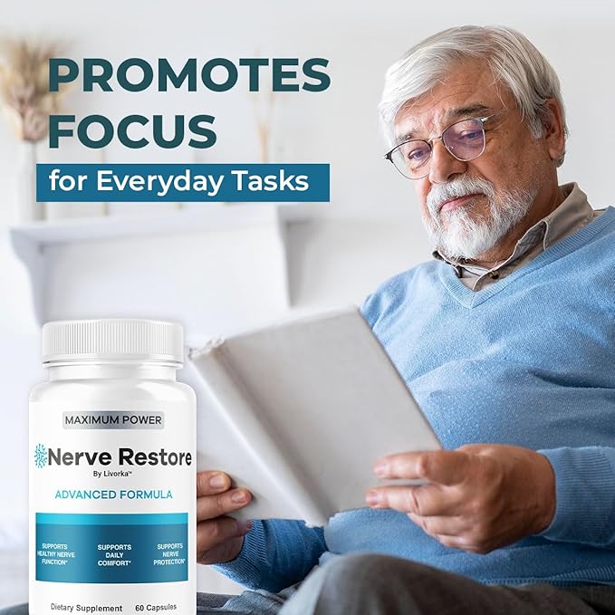 (5 Pack) Nerve Restore - Advanced Formula Capsules Natural Premium Formula Daily NerveRestore Pills Support Comfort Nerve Restored Vitamins Health Wellness 300 Capsules for 5 Months