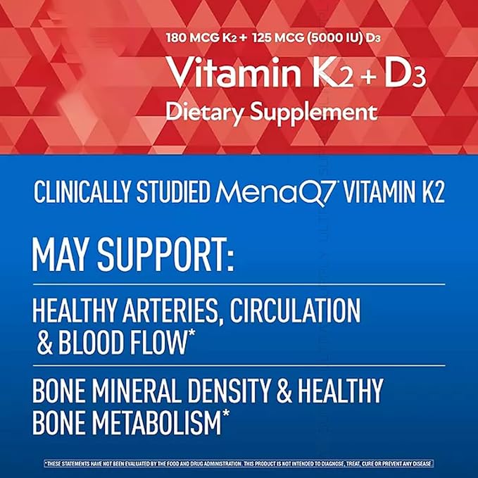 Members Mark Vitamin K2 + D3 (150 Count.) Softgels 180 mcg &amp 125 mcg (5000 IU) | Bone Heart &amp Immune Health Support with MenaQ7 MK-7