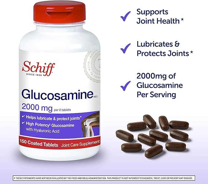 Schiff Glucosamine 2000mg with Hyaluronic Acid (Pack of 4)