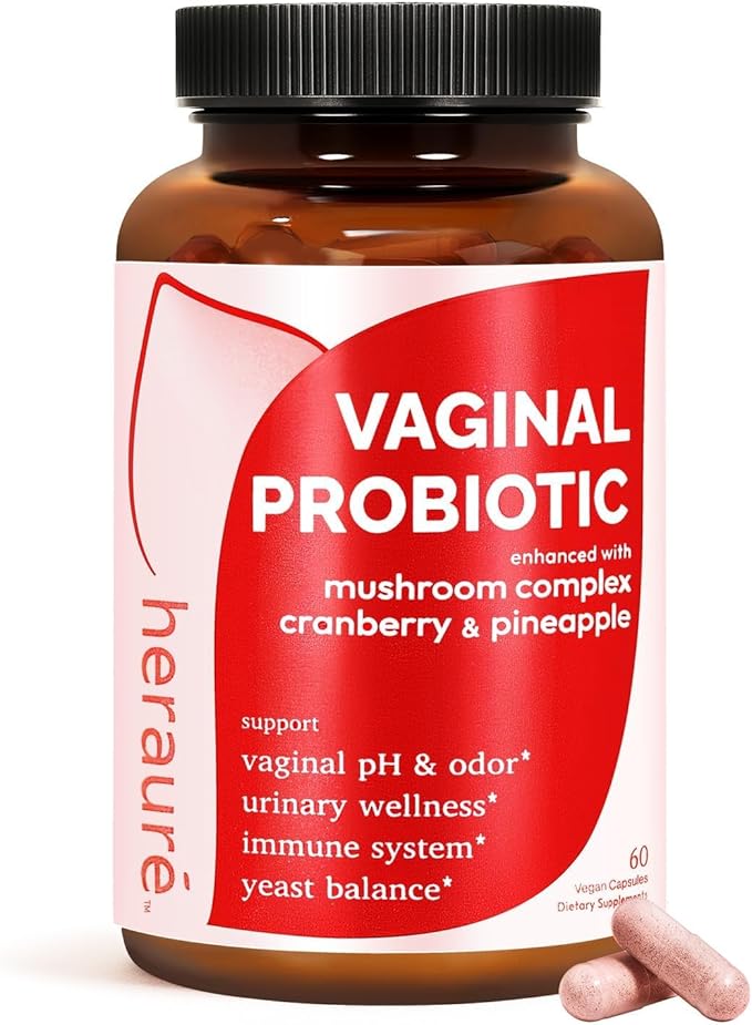 HerAure Vaginal Probiotics for Women - pH Balance Healthy Vaginal Odor Vaginal Flora Yeast Balance Women Probiotics and Prebiotics Immune Support - Prebiotics &amp Lactobacillus Probiotic60CT