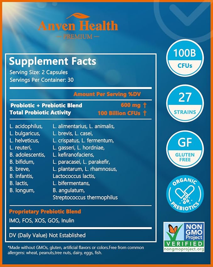 Total Gut Health Boost Bundle: Digestive Enzymes + 100 Billion Probiotics for Men &amp Women – Bloating Digestive Relief &amp Immune Support