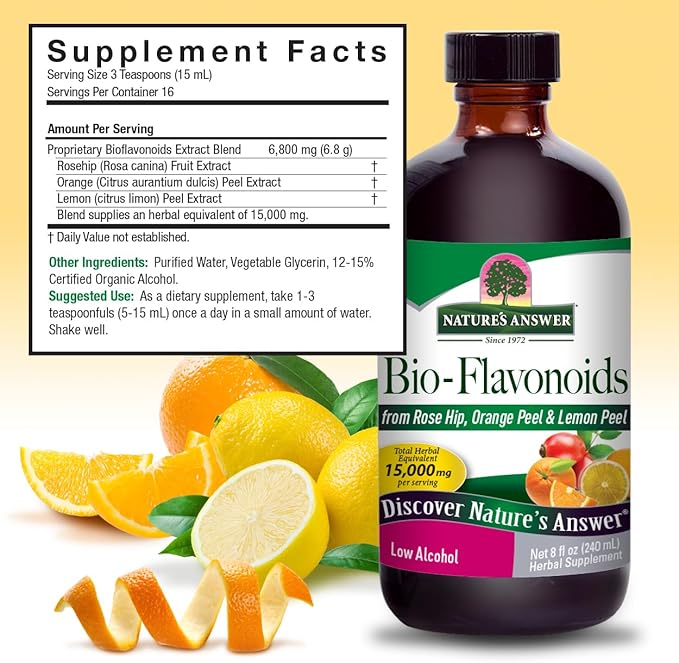Nature's Answer Bio-Flavonoids and Rose Hips with Organic Alcohol 8-Fluid Ounces
