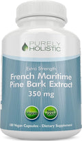 Purely Holistic Pine Bark Extract 350mg 180 Vegan Capsules 95% Proanthocyanidins - French Maritime Pine Bark Extract - Non GMO &amp Pesticide Free Antioxidant Supplement