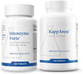 Biotics Research Intenzyme Forte™ Proteolytic Enzymes for Protein Digestion Immune &amp Circulatory Support + KappArest™ Turmeric &amp Boswellia Antioxidant Joint Support – 100 Tabs + 180 Caps