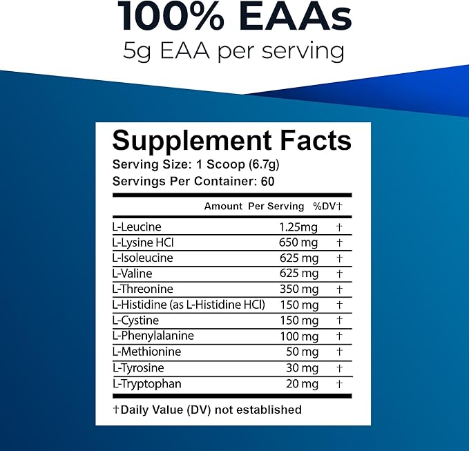 Ultimate 100% Essential Amino Acids Powder [Berry Flavor 60 (5g) servings] All 9 EAAs &amp BCAAs (L-Leucine L-Isoleucine &amp L-Valine) Amino Acids Supplement for Women &amp Men for Energy Muscl