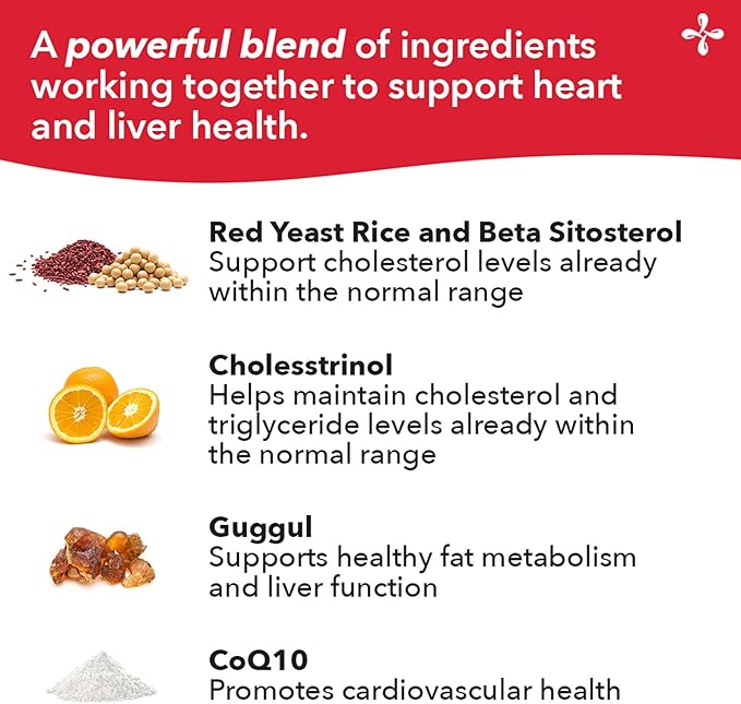 LifeSeasons Choles-T - Cholesterol Support Supplement - Supports Healthy Cholesterol Levels &amp Enhances Liver Function - Red Yeast Rice CoQ10 Guggul &amp Phytosterols - 90 Capsules / 30-Day Supp
