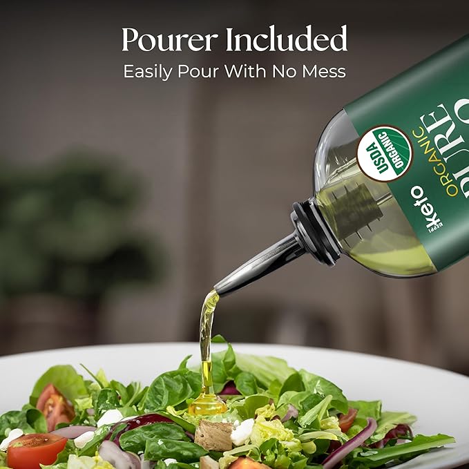 Keppi Organic MCT Oil - Flavorless C8 Non-GMO Certified Organic Gluten-Free Palm Oil Free Vegan Kosher Halal 16 oz Coconut Oil